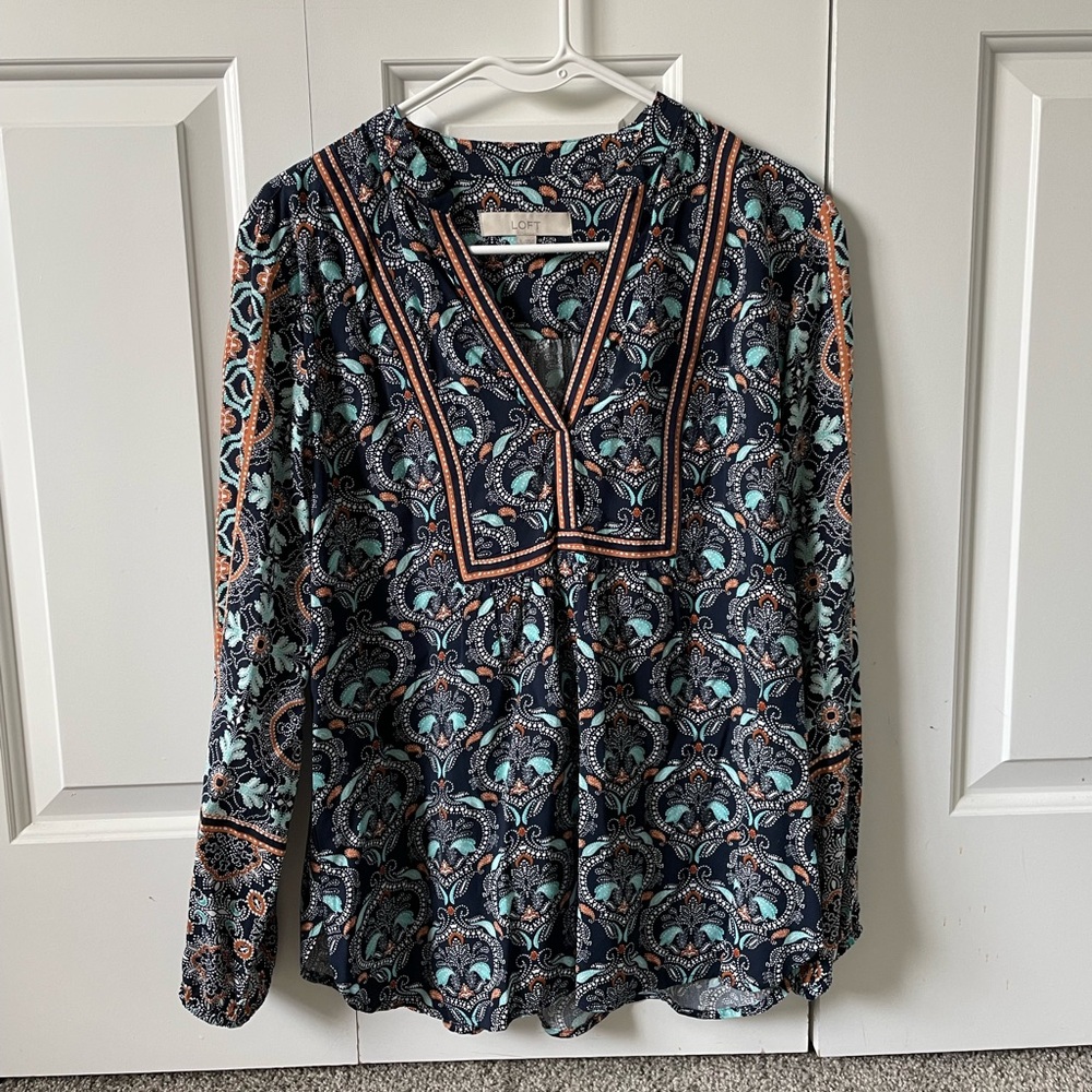 LOFT Paisley Blouse, like new, size S